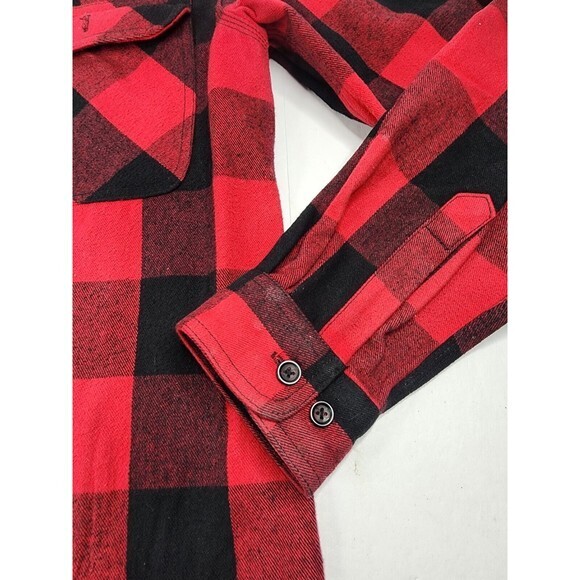 Five Brother Flannel Shirt Buffalo Plaid Men’s M Medium Red Black Lumberjack - Picture 3 of 12